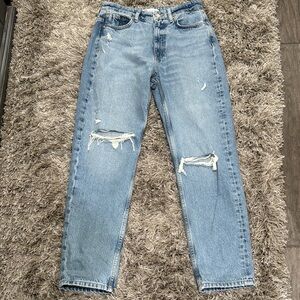 Distressed Blue Jeans